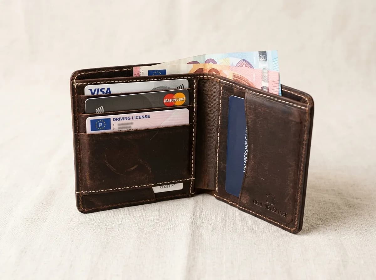 Classic Brown Leather Bifold Wallet