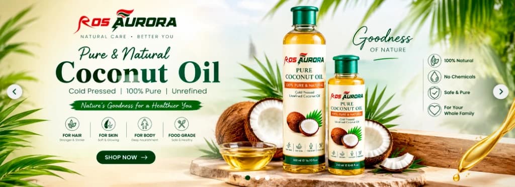 Ros Aurora - Pure and Natural Coconut Oil - Cold Pressed and Unrefined